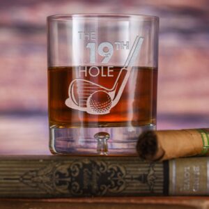 maechi Golf Lover Crystal Bourbon Whiskey Rocks Glass