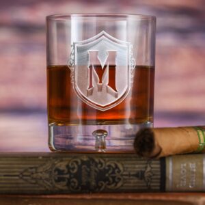 maechi Monogrammed Initial Whiskey & Scotch Glasses