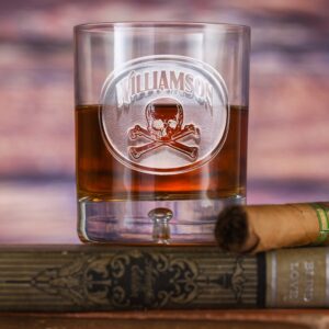 maechi Skull & Bones Crystal Whiskey Glass – Unique Engraved Tumbler