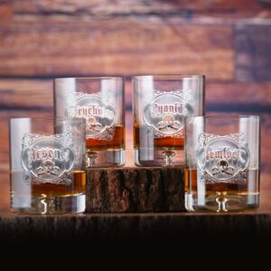 maechi Engraved "Your Poison" Crystal Whiskey Glass Set – Arsenic & Cyanide Theme