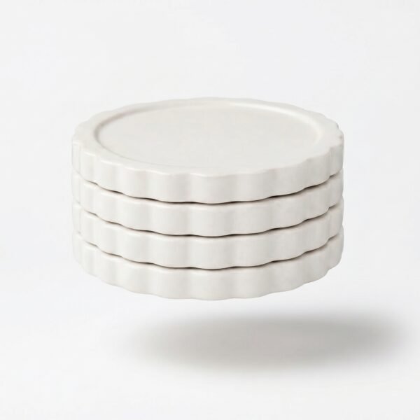 Ceramic Coaster Set of 4 Heat Resistant Table Protection Durable Modern Design | Casalinghi Sartoris