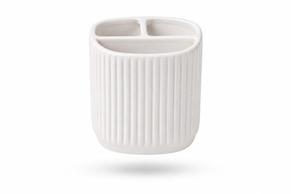Ceramic Toothbrush Holder Cup Bathroom Organizer Durable Modern Design | Casalinghi Sartoris