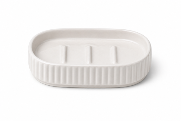 Ceramic Soap Dish Tray Non-Slip Bathroom Accessory Durable Modern Design | Casalinghi Sartoris