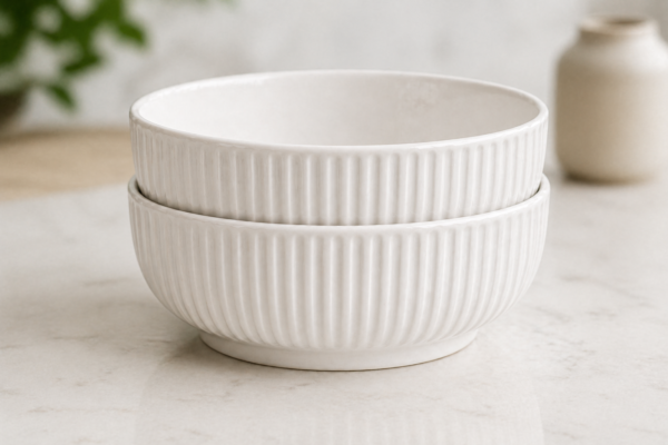 Ceramic Soup Bowl Set of 2 Deep Serving Bowls 700ml Durable Modern Design | Casalinghi Sartoris