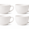 Ceramic Tea Cup Set of 4 Elegant Handle Cups 200ml Durable Modern Design | Casalinghi Sartoris