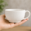 Ceramic Tea Cup Set of 4 Elegant Handle Cups 200ml Durable Modern Design | Casalinghi Sartoris