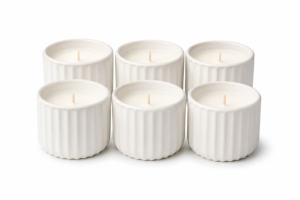 Ceramic Mini Candle Jar Set of 6 Bulk Gift Pack Decorative Home Scented Candles | Casalinghi Sartoris