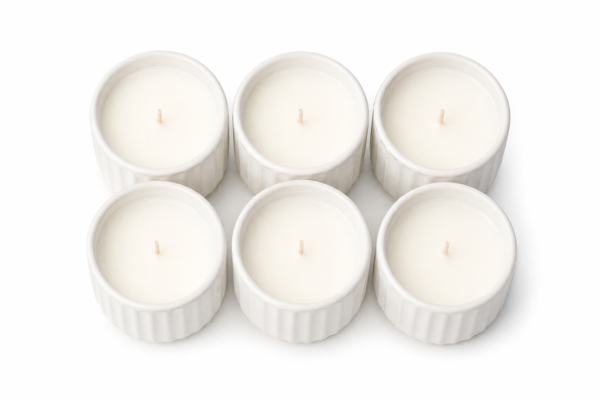 Ceramic Mini Candle Jar Set of 6 Bulk Gift Pack Decorative Home Scented Candles | Casalinghi Sartoris