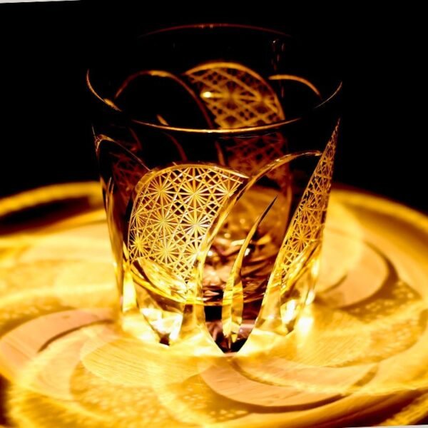 Edo Kiriko Handcrafted Moonbow Whiskey Glass