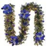2.7M Christmas Garland with LED Lights Luxury Rattan Wreath Fireplace Stair Decoration