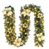 2.7M Christmas Garland with LED Lights Luxury Rattan Wreath Fireplace Stair Decoration