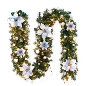 1303_c63e1d9a49e345ba9452e0784354635d.jpg 2.7M Christmas Garland with LED Lights Luxury Rattan Wreath Fireplace Stair Decoration