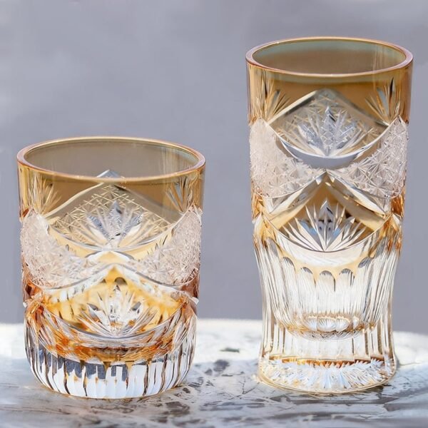38676554ee697ef52a1e1bd9f7c2c6e1.jpg Edo Kiriko Handcrafted Sunset-Toned Crystal Glass