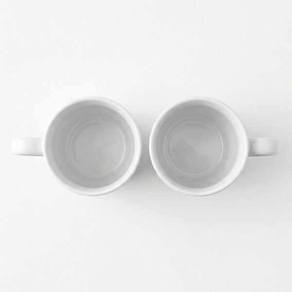Product_photography_white_202604132355.jpeg Ceramic Coffee Mug Set of 2 Elegant White Cups 300ml | Cerâmica Capuchos