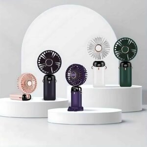 THERE__1.jpg USB Rechargeable Mini Fan – 6 Speed with Smart LED Display
