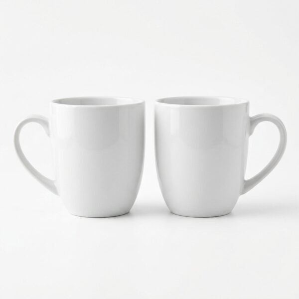 White_ceramic_coffee_202604132354.jpeg Ceramic Coffee Mug Set of 2 Elegant White Cups 300ml | Cerâmica Capuchos
